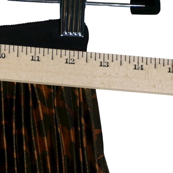 J Crew Skirt Womens 00 Brown Midi Animal Print Pleated Elegant Timeless Chic - Picture 6 of 8